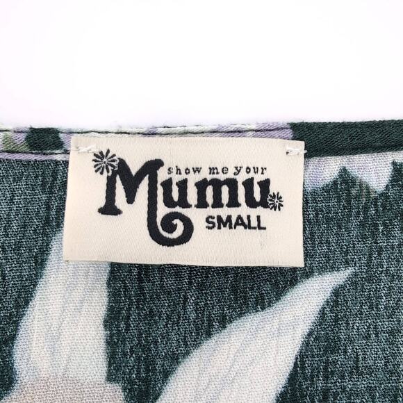 Show Me Your Mumu Green Floral Jamie Tunic Blouse Mini Dress Dress -Size S -GUC - Picture 4 of 12